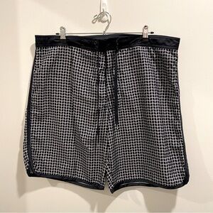 Retro Navy Blue Board Short Swim Trunks - Size XL